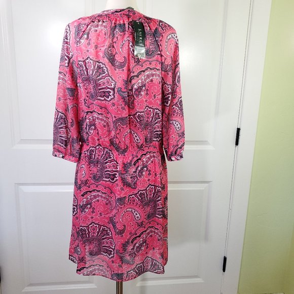 New Ralph Lauren Pink Paisley Dress - Picture 6 of 14